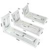 Conector de armário de roupas tipo L ajustável com furo longo de 90 graus, ângulo móvel, suporte de armário laminado para móveis, código de ângulo fixo