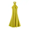 Comercio Exterior Ropa de Mujer 2026 Verano Nuevo Estilo Europeo y Americano Moda Vestido Cruzado Halter Mezclado 8741230 Poliéster