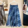 Falda con Estampado de Diseño de Moda para Mujer Tallas Grandes, Nuevo Estilo Verano 2026, Corte Holgado, Adelgazante, Falda Línea A que Disimula el Vientre