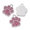 Liga Colorida Pingente de Pegada de Cachorro com Gotejamento de Óleo Tag de Gato com Glitter Pingente de Joia de Garra de Urso Feito à Mão DIY