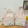 Outono 2026 Novo Conjunto de Duas Peças Doce para Alunos do Ensino Fundamental e Médio Mochila Alto Valor Estético Coração de Menina Bolsa de Ombro Única para Estudo