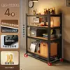Prateleira Doméstica Porta-Prateleiras Prateleira de Armazenamento Multicamadas Suporte de Chão Eletrodomésticos de Cozinha Armário de Armazenamento para Varanda Exibidor de Supermercado