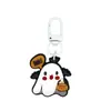 Llavero de Goma Suave de Fantasma de Halloween Dibujado Hebilla de Puerta en Forma de 8 en Forma de U Llavero Pinza de Langosta Figura de Muñeco Hebilla Colgante Adorno