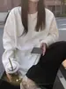Camiseta de Algodão Puro Estilo Minimalista para Mulheres na Primavera, Outono e Inverno, Camada Interna Quente Escovada, Camiseta de Manga Longa para Usar por Baixo, Top Básico Versátil