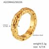 Xinyixin Europeu e Americano Aço Inoxidável Fundição Pesada Martelo Anel Feminino 18k Banhado a Ouro Moda Anel Versátil