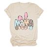 Comércio Exterior eBay Nova Fofa Coelho Mãe Estampado Gola Redonda Manga Curta Europeia e Americana Versátil Solta Camiseta Feminina