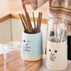 Soporte para Palillos de Cocina Tubo de Plástico para Palillos Hogareño Creativo a Prueba de Polvo y Drenable Estante de Almacenamiento para Vajilla Caja de Palillos Cesta para Palillos con Tapa