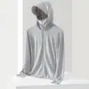 Roupa com Proteção Solar em Malha Masculina 2026 Verão Nova Proteção UV Fina Respirável Roupa de Proteção Solar Jaqueta para Pesca ao Ar Livre