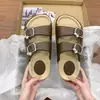 Sandalias de Suela Gruesa Estilo Nuevo Versátiles Piel Mate Negras Sandalias para Mujer Moda Primavera y Verano Pantuflas para Mujer para Usar Afuera