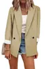 2025Wish Blazer de Color Sólido Otoño/Invierno Europeo y Americano de una Pieza Manga Larga Blazer de Primavera y Otoño Moda Casual
