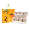 Caja de Regalo de Lujo Naranja para 12 Naranjas Navel, Caja de Papel para Naranjas Woju, Pomelo Ehime, Naranjas de Gelatina, Caja Vacía
