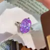 Anillo de Color Azul Hielo Marítimo con Corte de Flor de Hielo Huevo de Paloma de Lujo Ligero a la Moda con un Toque de Alta Gama, Anillo Verde Manzana de Diamante de Alto Carbono Padparadscha