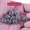 Grânulos de prata Xizang com furo grande grânulos de liga de prata antiga grânulos redondos grânulos soltos material para joias com contas pulseira DIY com contas