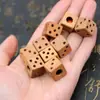 Dados de Madera de Durazno Artesanías de Madera Colgante de Regalo Dados Mantra de Seis Caracteres de Cinabrio Accesorios para Joyería DIY
