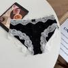 Verano Lunares Seda de Hielo Entrepierna Extendida Estilo Dulce Ropa Interior para Mujer Encaje Transpirable Cintura Baja Triángulo Estudiante Lote