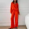 Conjunto de Camisa Blanca Texturizada Estilo Europeo y Pantalones de Pierna Ancha para Mujer Primavera Verano Holgado Casual Manga Larga Conjunto de Dos Piezas