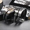 Pulsera Punk de Acero de Titanio Transfronteriza para Mano Pulsera para Hombre de Acero Inoxidable con Silicona Moda Hip-Hop Pulsera Personalizada Hecha a Mano Venta al por Mayor