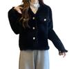 2025 Chaqueta de Moda Versátil Estilo Tweed Otoño e Invierno Nuevo Estilo Coreano Suelta Accesible Lujo Suéter Corto Cárdigan para Mujer