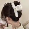 Pin de Oso de Peluche Flocado Lindo Coreano para Mujer, Pinza para el Pelo Linda, Pinza Elegante de Tiburón para Otoño e Invierno en la Parte Posterior de la Cabeza