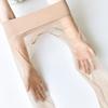 Tacto seda negro seda sin costuras núcleo de seda hilado de alta densidad tamaño grande completamente transparentes medias sexy invisibles para mujer verano entrepierna