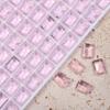 Rhinestones para Unhas de Venda Quente 6*8 Cubo de Açúcar Pequeno Gelo Transparente Fundo Pontiagudo, Rhinestones Retangulares Coloridos Transparente Ângulo Reto para Unhas, Rhinestones de Gelo para Unhas