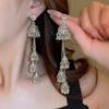 Moda Europea y Americana Elegantes Pendientes Largos con Borlas Exagerados de Alto Sentido Pendientes Colgantes para Cena Pendientes Elegantes Estilo Diosa