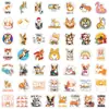 50 Lindos Stickers de Graffiti de Dibujos Animados de Corgi Impermeables para Decorar Fundas de Teléfono Móvil y Tazas de Agua Pegatinas Decorativas de Perro Transfronterizas