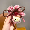 Diadema de Gato Kt para Niñas Scrunchie Cuadros Retro para Moño de Niña Cuerda para el Cabello Bebé Banda de Goma de Alta Elasticidad Hecho a Medida