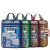 Bolsa para materias de doble capa, carpeta de archivos, bolsa de mano transparente en forma de L, diseñada para estudiantes de secundaria y preparatoria, con gran capacidad y cierre de cremallera