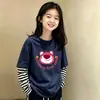 Camiseta de manga larga con retazos de algodón puro para niñas, nueva y versátil, elegante, estilo dos piezas falsas, para niñas mayores, primavera y otoño 2026