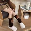 Calcetines de Patrón de Cáñamo Tejido Oso de Peluche Estilo Harajuku Estilo Japonés Y2K Millennium Spice Girls Cubre Piernas para Mujer Apilados