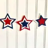 Bandeira de Festa Estrela Vermelha, Branca e Azul Exclusiva Transfronteiriça Bandeira de Festa Decoração de Sala de Estar Guirlanda de Feriado