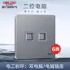Panel de enchufe e interruptor Delixi ultradelgado gris para el hogar, de pared, empotrado 86 aire acondicionado 16a una apertura cinco orificios 290