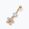 2021 Europeo y Americano Nuevo Anillo Personalizado Decorativo para Ombligo Mujeres Perforación Incrustado Zirconia Clavo Acero Inoxidable Joyería al por Mayor