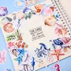 Série Ecos da Outra Margem Caixa com Diário Adesivos Criaturas Subaquáticas Material de Decoração para Diário DIY Adesivos Autocolantes