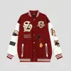 Uniformes de Béisbol de Primavera y Otoño para Hombres y Mujeres Chaquetas Retro de la Alta Calle Americana Tendencia Ins Tops y Chaquetas Casuales Holgados de Manga Larga