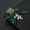 Joias para Casamento Transfronteiriças Europeias e Americanas Pente para Cabelo de Noiva Pente de Cinco Dentes de Cristal Artesanal de Alto Nível Versátil Acessórios para Cabelo com Strass