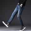 Pantalones vaqueros coreanos ajustados para hombre, elásticos, rectos y casuales, de moda transfronteriza, 2021