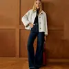 Amazon Tallas Grandes Comercio Exterior Transfronterizo Ropa de Mujer Estilo Europeo y Americano Chaqueta a Cuadros con Forro para Mujeres Petites en Primavera y Otoño