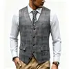 Novedad en Amazon Chaleco de Traje Estampado de Gamuza para Hombre Chaleco Retro con Solapa Hombre M03