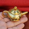 Latón gira la olla alrededor mini dragón y tetera de fénix inmediatamente cambian de manos para jugar mahjong artesanías de cobre de la suerte