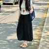 Saia Média Elegante Estilo Workwear, Tamanho Plus, Valoriza Curvas, Disfarça a Barriga, Saia Longa Floral Fluida de Cintura Alta para Corpo Pera