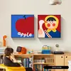 Pintura Decorativa Restaurante Dopamina Estilo Nuevo 2026 Divertido Dibujo Animado Pintura Colgante de Pared para Comedor Pintura Combinada de Arte Creativo