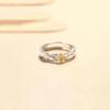 Anillo de Pareja Riyue Tonghui Anillo de Estudiante Diseño Nicho Anillo Abierto Ajustable para Regalo de Novia