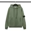 Sudadera con capucha de punto grueso con forro polar, manga larga, estilo europeo y americano, para cruzar fronteras, color liso, con insignia, para hombres y mujeres, isla de amantes