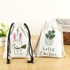 Bolsas de Lienzo de Algodón Creativas al por Mayor del Fabricante, Bolsas con Cordón de Color Moderno Impreso con Texto, Bolsas de Compras para Ropa con Logo Personalizado
