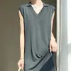 Vestido Sencillo de Color Sólido Sin Mangas con Cuello de Muñeca, Estilo Nuevo para Mujer, Holgado, Casual, que Reduce la Edad, Primavera/Verano 2026