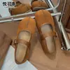 Sapatos femininos estilo Birkenstock, de couro legítimo, com bico dividido e tira única de couro de porco, novo modelo outono 2026, com sola grossa, sapatos Mary Jane que aumentam a altura