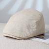 Gorra Plana de Algodón y Lino Vintage Estilo Británico para Mujer Estilo Japonés Combinable Gorra Newsboy Que Afina el Rostro Pequeña Uso Inverso Gorra de Pato Bailey Moderna