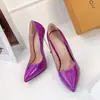 Novos Sapatos de Moda em Tecido Laser, Salto Agulha Sexy Banhado a Ouro, Sapatos para Boate, Scarpins Bico Fino, Sapatos Mary Jane